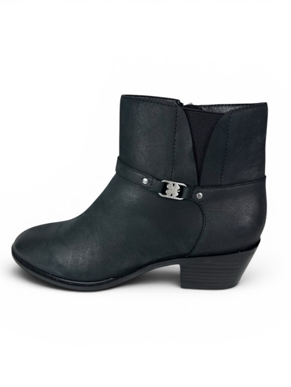 Lucky Brand Women's 6 Sebita Leather Ankle Strap Zip Bootie Black New/Sample‎